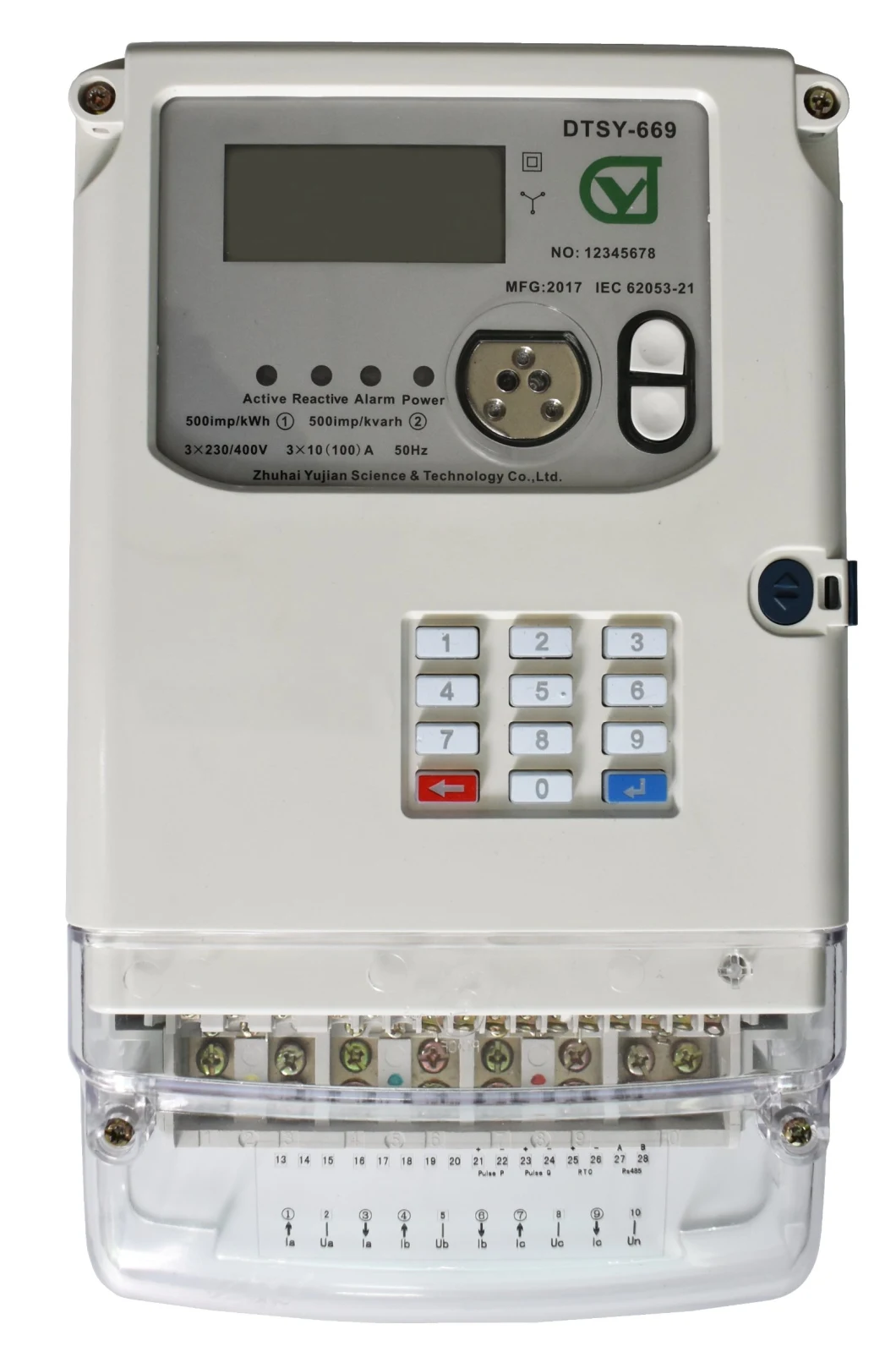 Three Phase Prepaid Smart Electronic Energy Meter with Sts Approval Class 1