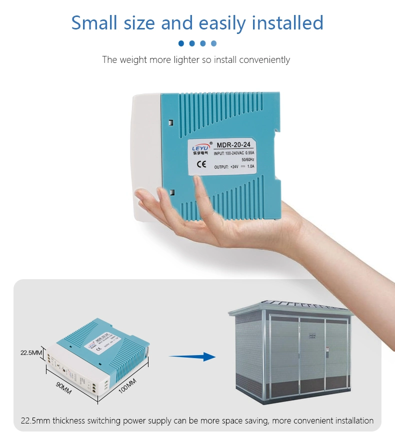 Switch Mode Mdr-20-12 SMPS AC/DC 20W 12V DIN Rail Power Supply