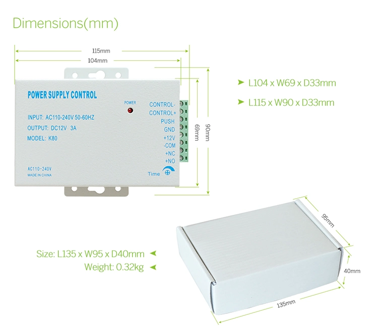 Switch Mode Power Supplies for 12V 3A Door Access Control Power Supply