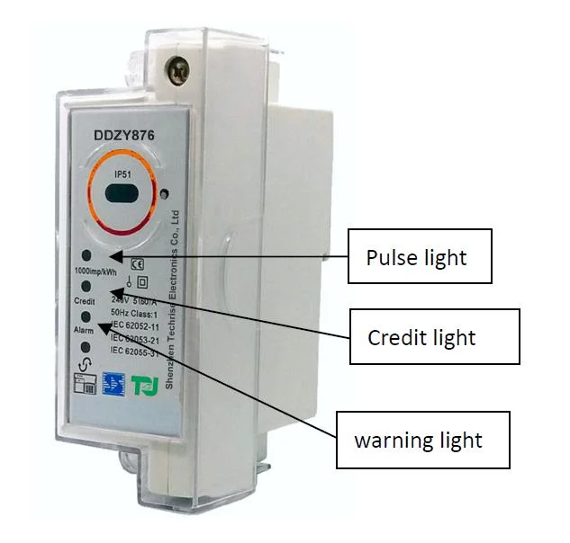 DDZY876 STS Prepayment Single Phase Two Wire Din-Rail Split Electronic Smart Energy Meter