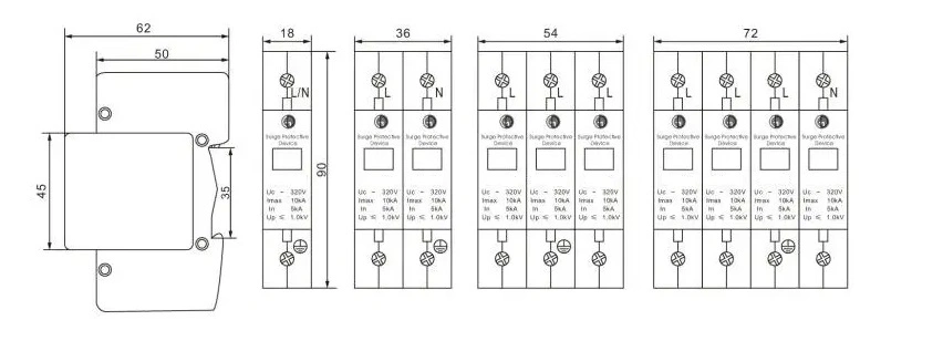 SPD Surge Protective Device Lightning Protection 1p